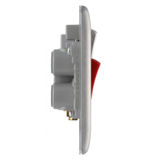 BG Nexus Brushed Steel 45A Cooker Unit c/w Skt./Neon BG Nexus Brushed Steel 45A Cooker Unit c/w Skt./Neon