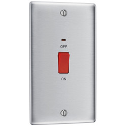 BG Nexus Brushed Steel 45A DP Switch/Neon 2G (Large)