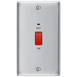 BG Nexus Brushed Steel 45A DP Switch/Neon 2G (Large)