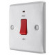 BG Nexus Brushed Steel 45A DP Switch/Neon 1G (Small)