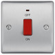 BG Nexus Brushed Steel 45A DP Switch/Neon 1G (Small)
