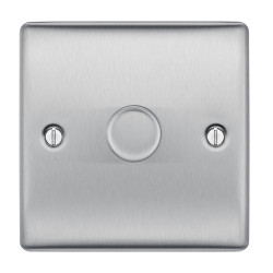 BG Nexus Brushed Steel 1G Dimmer Switch P/P 400w