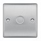 BG Nexus Brushed Steel 1G Dimmer Switch P/P 400w