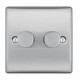 BG Nexus Brushed Steel 2G Dimmer Switch P/P 400w