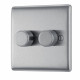 BG Nexus Brushed Steel 2G Dimmer Switch P/P 400w