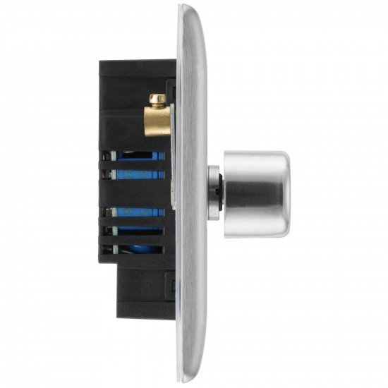 BG Nexus Brushed Steel 3G Dimmer Switch P/P 400w
