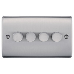 BG Nexus Brushed Steel 4G Dimmer Switch P/P 400w