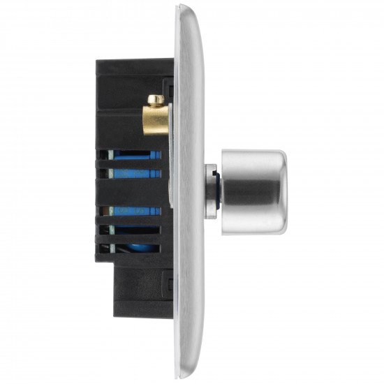 BG Nexus Brushed Steel 4G Dimmer Switch P/P 400w