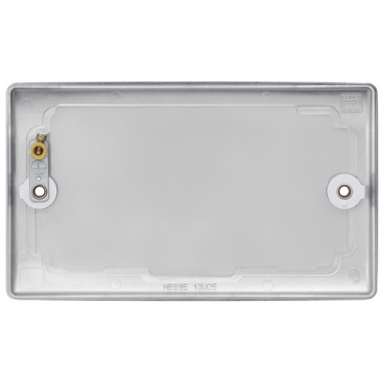 BG Nexus Brushed Steel 2 Gang Blank