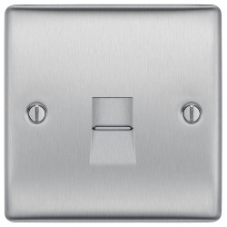 BG Nexus Brushed Steel Master Telephone Socket