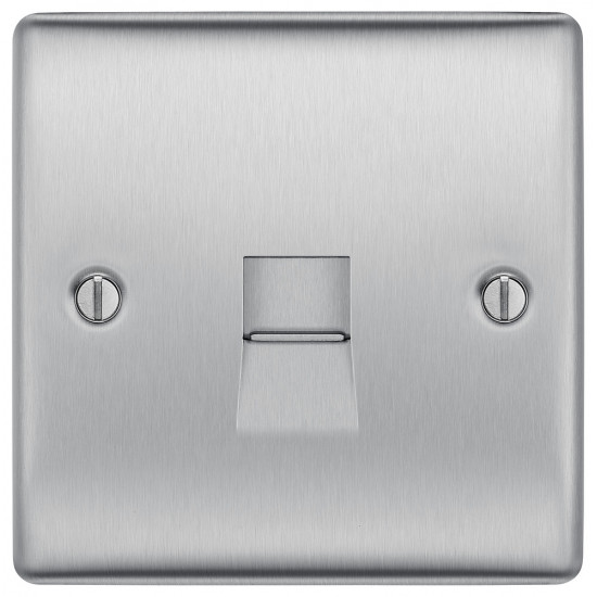 BG Nexus Brushed Steel Master Telephone Socket