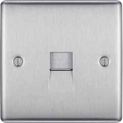 BG Nexus Brushed Steel Slave Telephone Socket