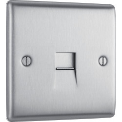 BG Nexus Brushed Steel Slave Telephone Socket