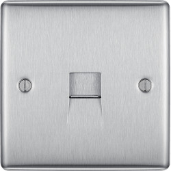 BG Nexus Brushed Steel Slave Telephone Socket