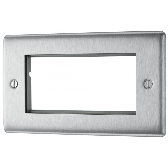 BG Nexus 2G 4 Module  Euro Plate Brushed Steel