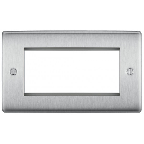 BG Nexus 2G 4 Module  Euro Plate Brushed Steel