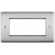 BG Nexus 2G 4 Module  Euro Plate Brushed Steel