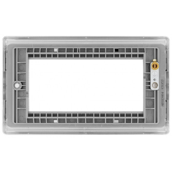 BG Nexus 2G 4 Module  Euro Plate Brushed Steel