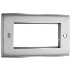 BG Nexus 2G 4 Module  Euro Plate Brushed Steel