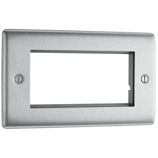 BG Nexus 2G 4 Module  Euro Plate Brushed Steel