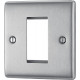 BG Nexus 1G 1 Module Euro Plate Brushed Steel