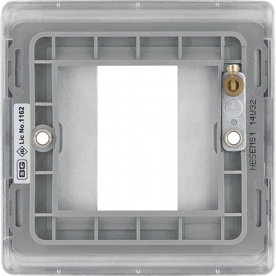 BG Nexus 1G 1 Module Euro Plate Brushed Steel