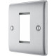 BG Nexus 1G 1 Module Euro Plate Brushed Steel