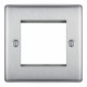 BG Nexus 1G 2 Module Euro Plate Brushed Steel