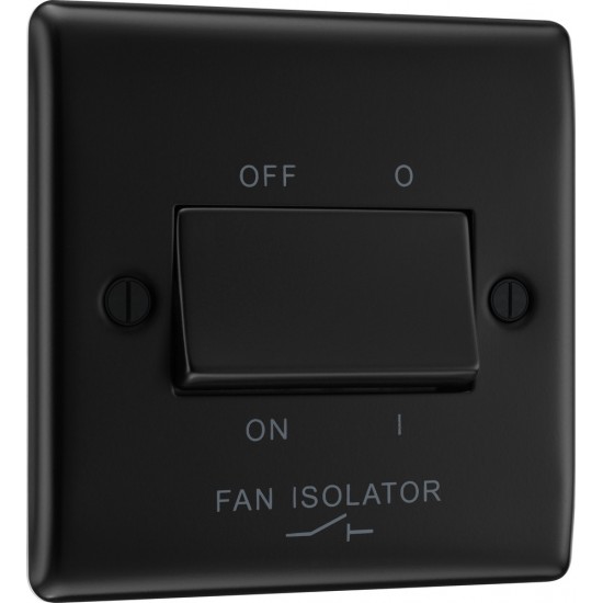 BG Nexus Matt Black Fan Isolator Switch