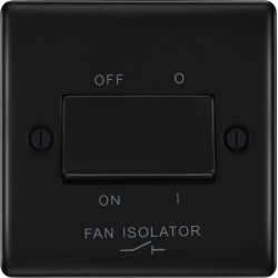 BG Nexus Matt Black Fan Isolator Switch