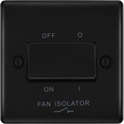 BG Nexus Matt Black Fan Isolator Switch