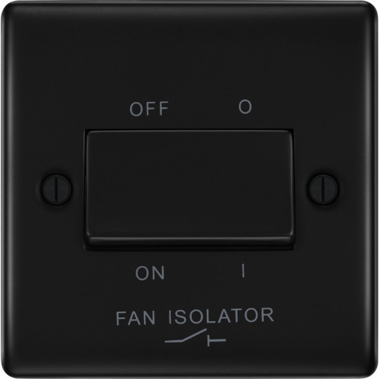 BG Nexus Matt Black Fan Isolator Switch