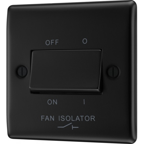 BG Nexus Matt Black Fan Isolator Switch