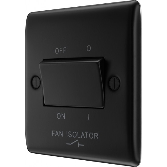 BG Nexus Matt Black Fan Isolator Switch