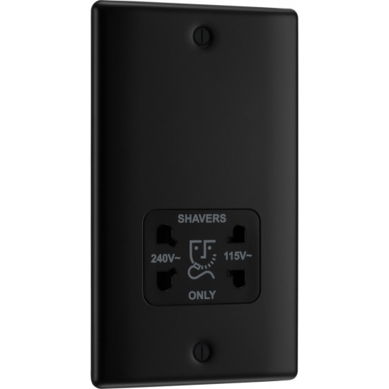 BG Nexus Matt Black Shaver Socket BG Nexus Matt Black Shaver Socket