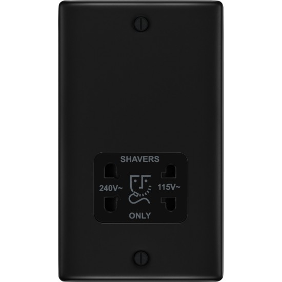 BG Nexus Matt Black Shaver Socket BG Nexus Matt Black Shaver Socket