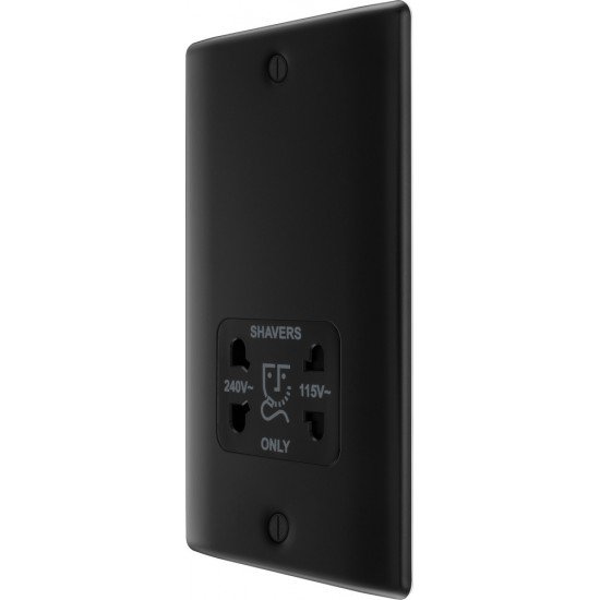 BG Nexus Matt Black Shaver Socket BG Nexus Matt Black Shaver Socket