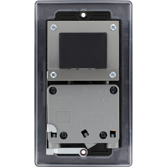 BG Nexus Matt Black Shaver Socket BG Nexus Matt Black Shaver Socket