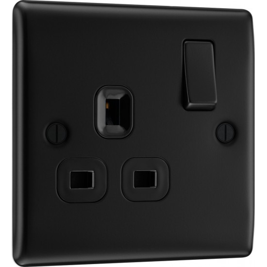 BG Nexus Matt Black 1G Switched Socket BG Nexus Matt Black 1G Switched Socket