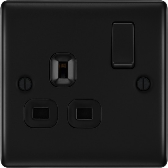 BG Nexus Matt Black 1G Switched Socket BG Nexus Matt Black 1G Switched Socket