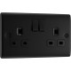 BG Nexus Matt Black 2G Switched Socket BG Nexus Matt Black 2G Switched Socket