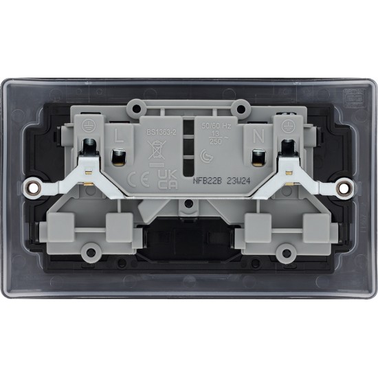 BG Nexus Matt Black 2G Switched Socket