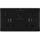 BG Nexus M/Black 2G Switched Socket USB A & C