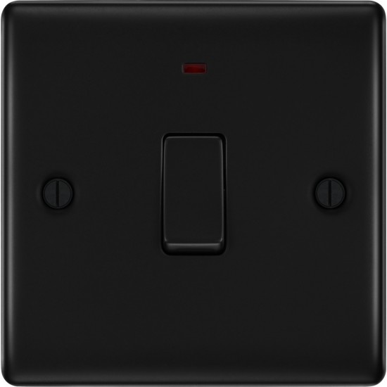 BG Nexus Matt Black 20amp DP Switch/Neon