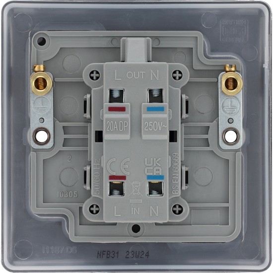 BG Nexus Matt Black 20amp DP Switch/Neon BG Nexus Matt Black 20amp DP Switch/Neon