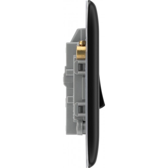 BG Nexus Matt Black 20amp DP Switch/Neon