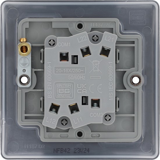 BG Nexus Matt Black 2 Gang 2 Way Switch BG Nexus Matt Black 2 Gang 2 Way Switch