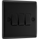 BG Nexus Matt Black 3 Gang 2 Way Switch BG Nexus Matt Black 3 Gang 2 Way Switch