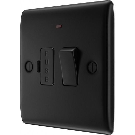 BG Nexus Matt Black Switched Spur/LED