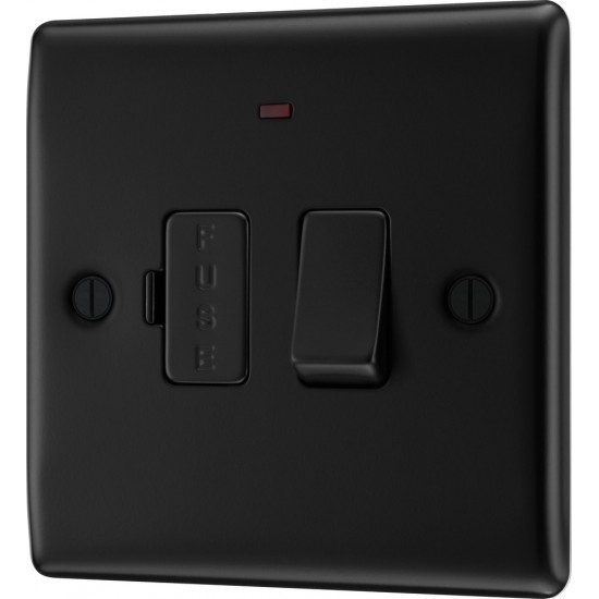 BG Nexus Matt Black Switched Spur/LED